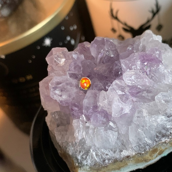 Assorted Anatometal 16g Opal and gem cabochon internally threaded titanium ends - Picture 7 of 11